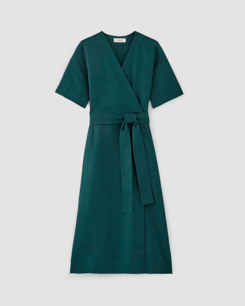 The Wrap Dress in Linen | Dark Sea