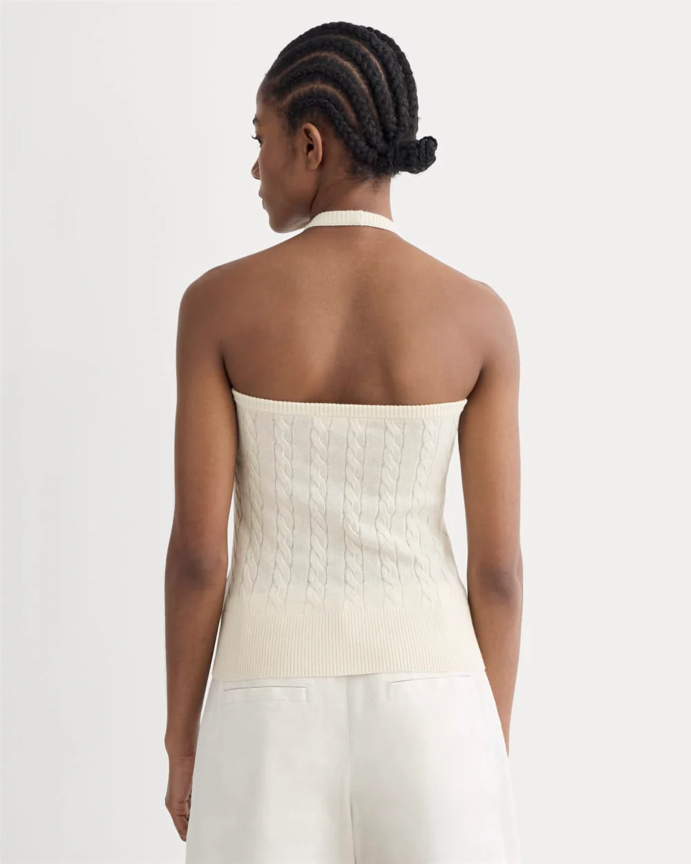 The Cable Halter in Cotton Cashmere | Birch