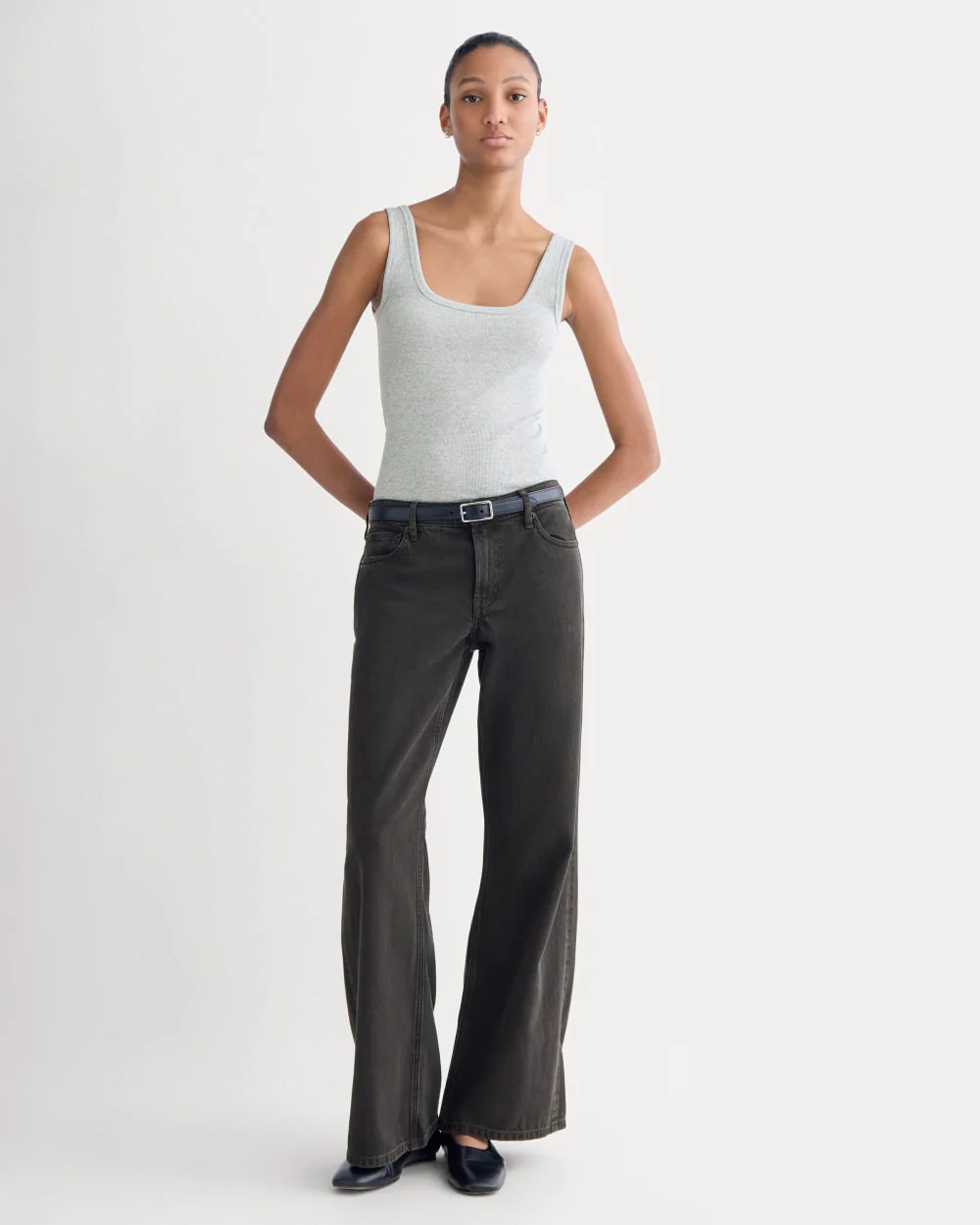 The Luxe Rib Square-Neck Tank | Classic Heather Grey