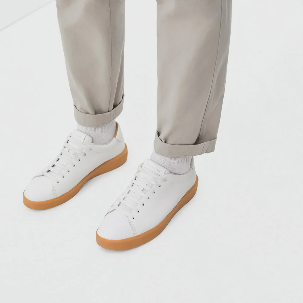 The ReLeather® Tennis Shoe  | White / Gum Sole