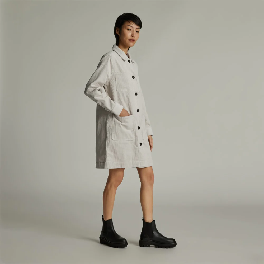 The Corduroy Long Shirt Jacket | Sandstone