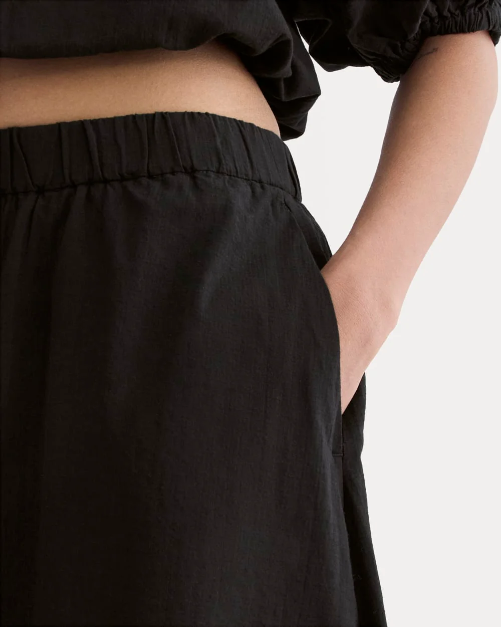 The Gauze Tiered Skirt | Black
