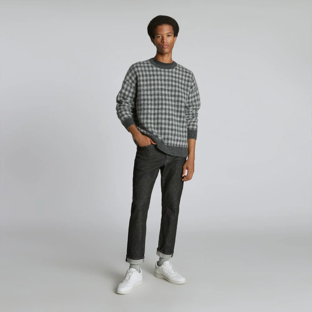 The Alpaca Crew | Light Heather Grey / Dark Charcoal Buffalo Check