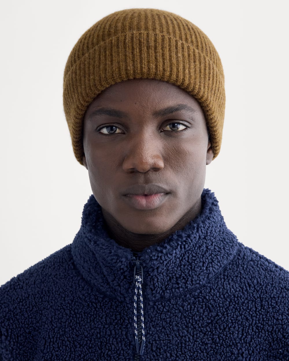 The Cashmere Ribbed Beanie | Heathered Toffee