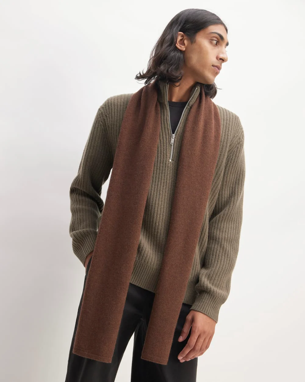 The ReCashmere Scarf | Heather Cocoa