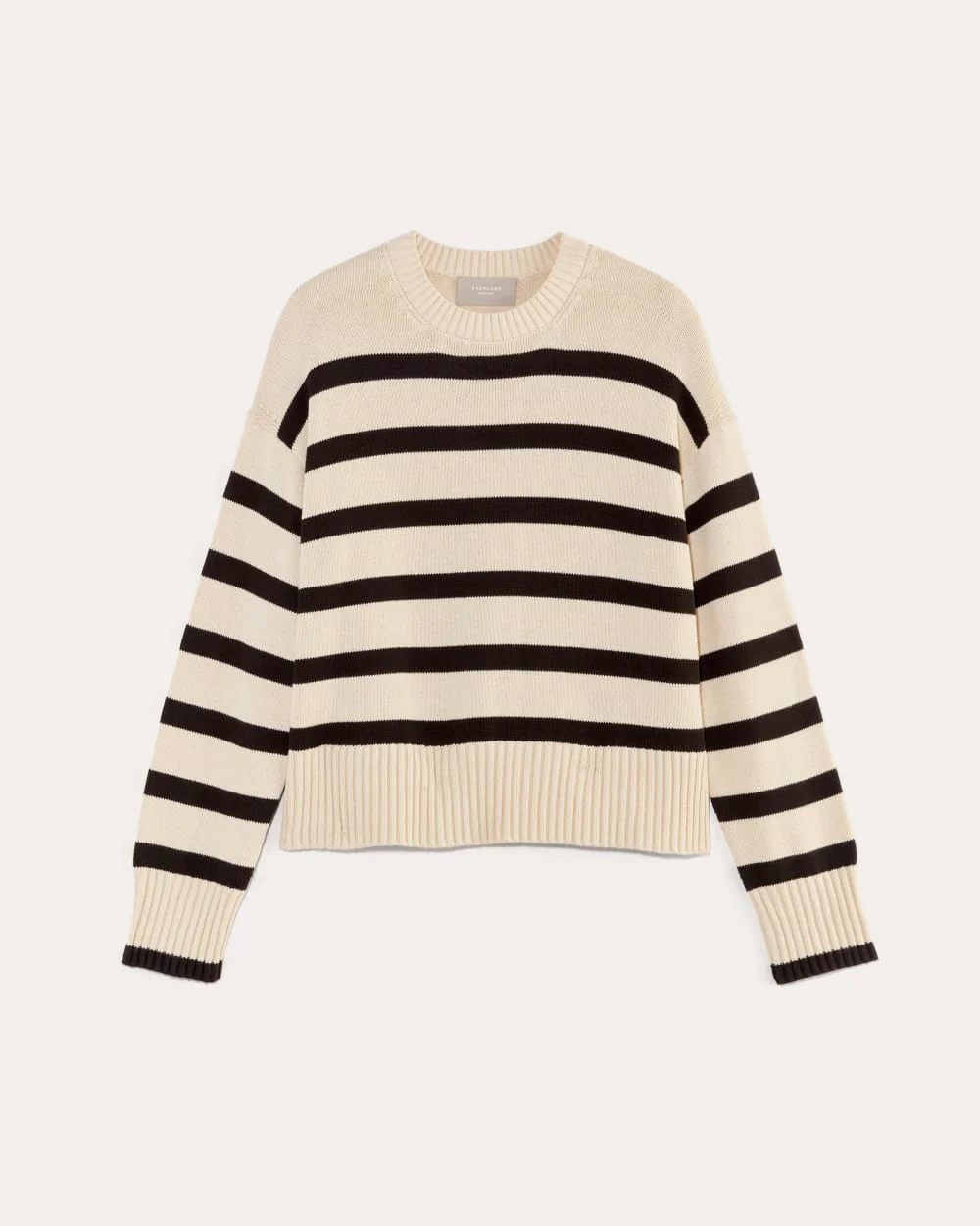 The Boxy Sweater in Everyday Cotton | Canvas / Black