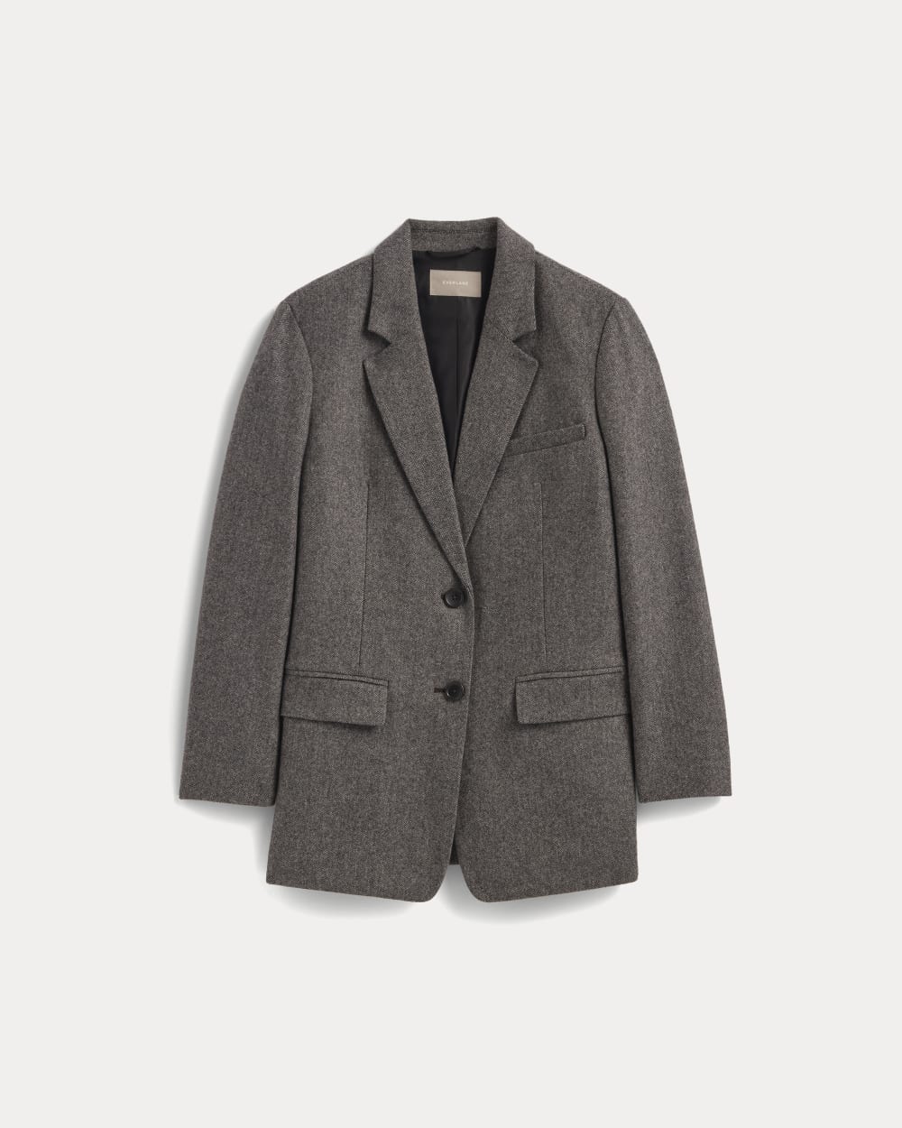 The Oversized Blazer in Wool | Grey Herringbone
