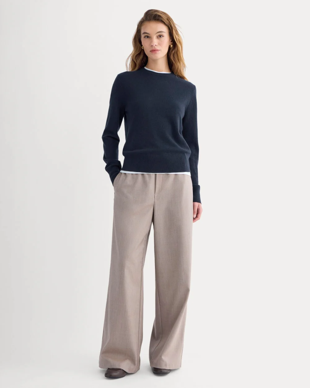 Cashmere Slim Crew Sweater | Navy