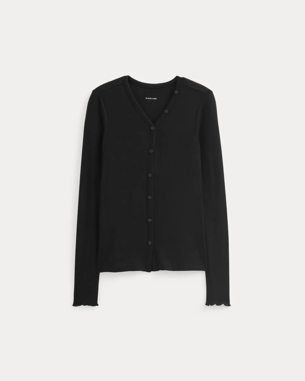 Sheer V-Neck Cardigan in Butterluxe | Black