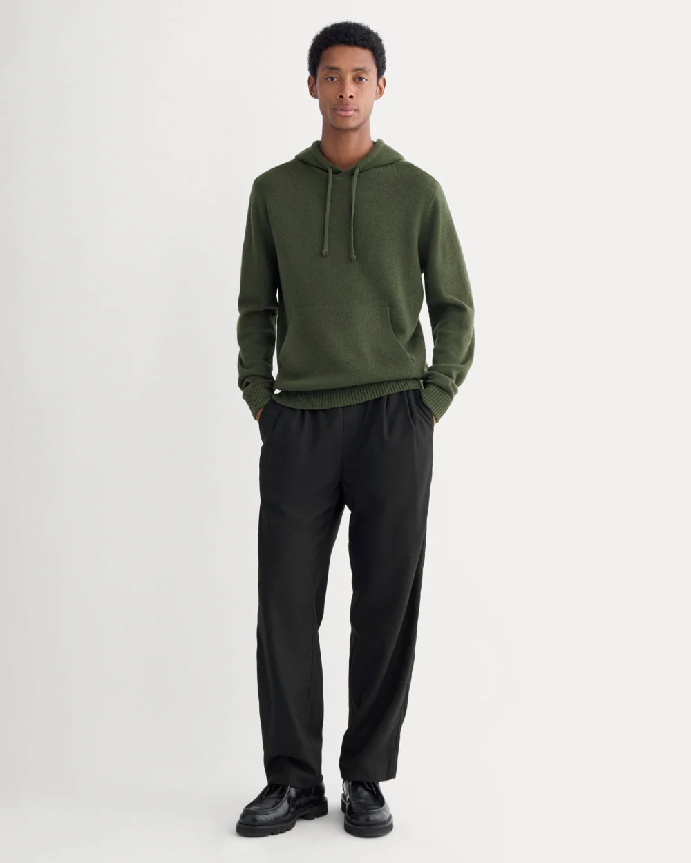 The Felted Merino Hoodie | Dark Forest