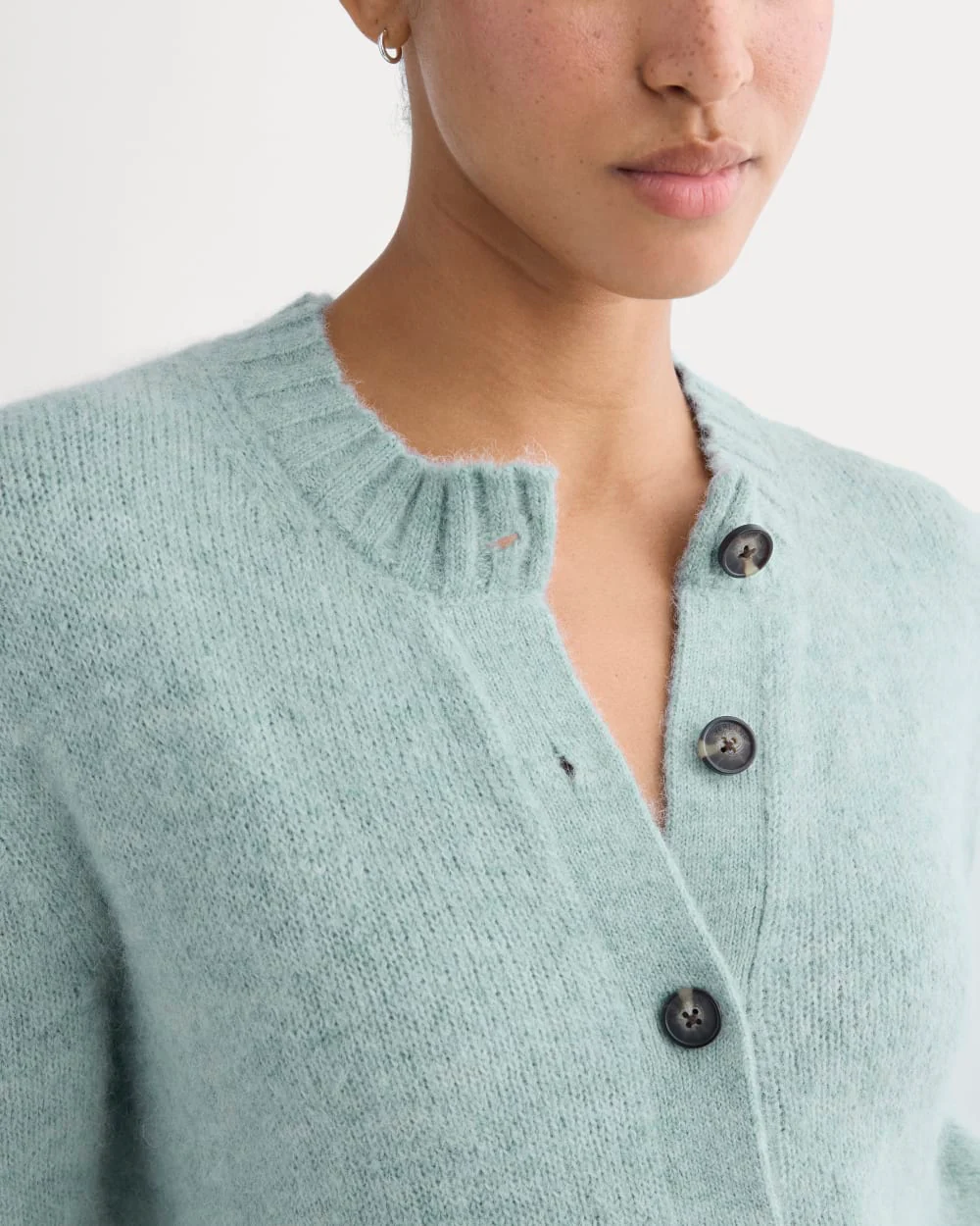 The Crew Cardigan in Alpaca | Heather Gray Mist