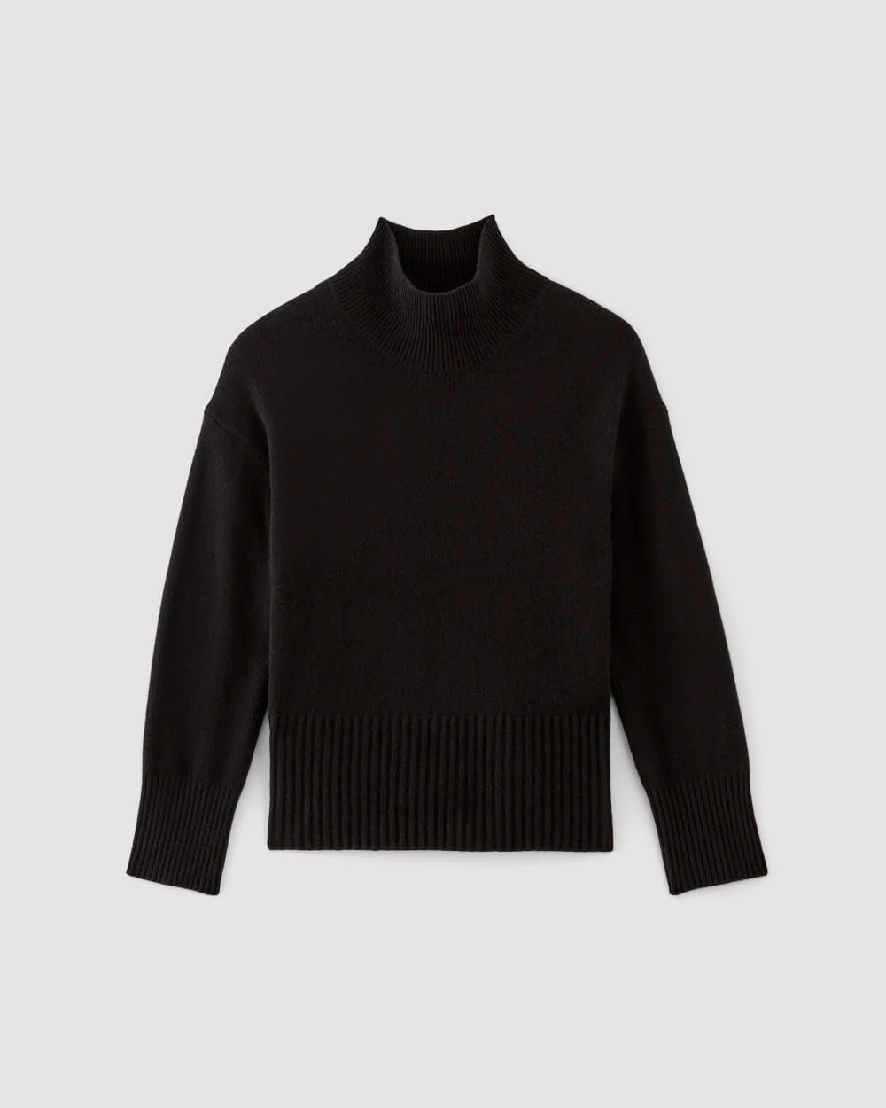 The Cashmere Oversized Turtleneck | Black