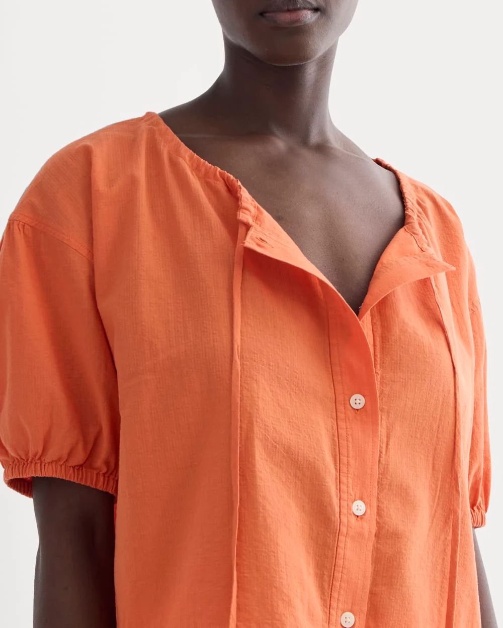 The Gauze Button-Up | Soft Orange