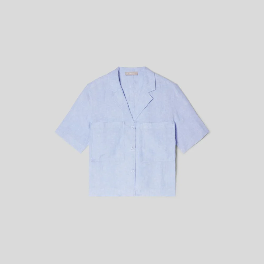 The Linen Workwear Shirt | Light Blue