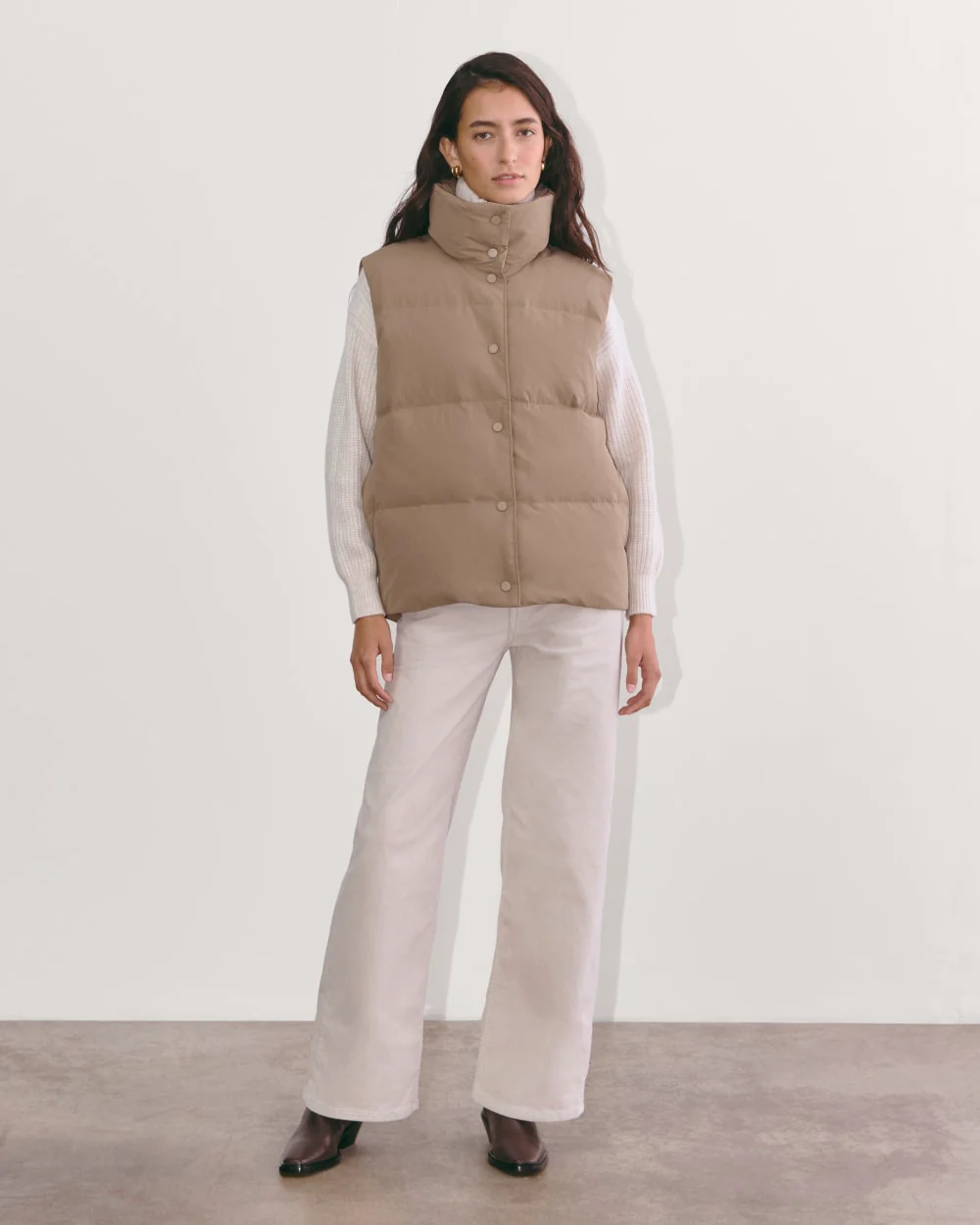 The Puffer Vest | Taupe Grey