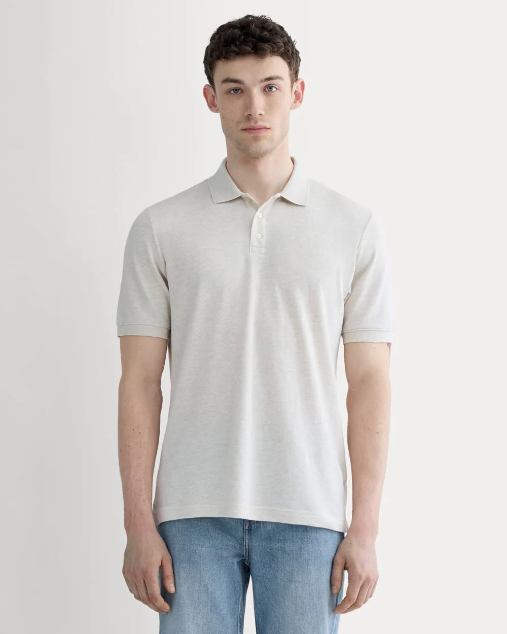 The Pique Polo | Heathered Oat