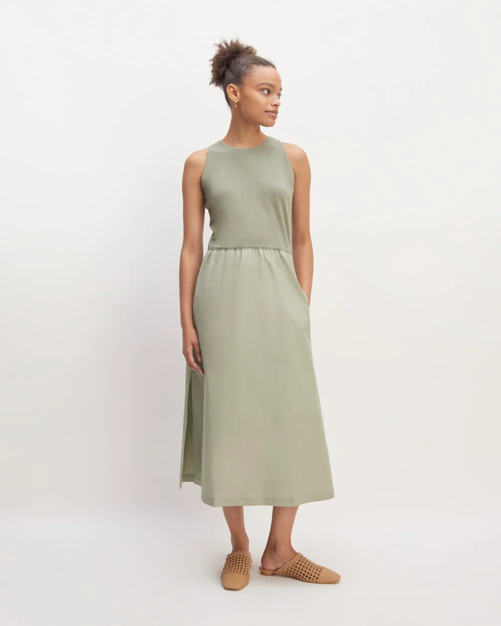 The Supima® High-Neck Riviera Dress | Sage Green