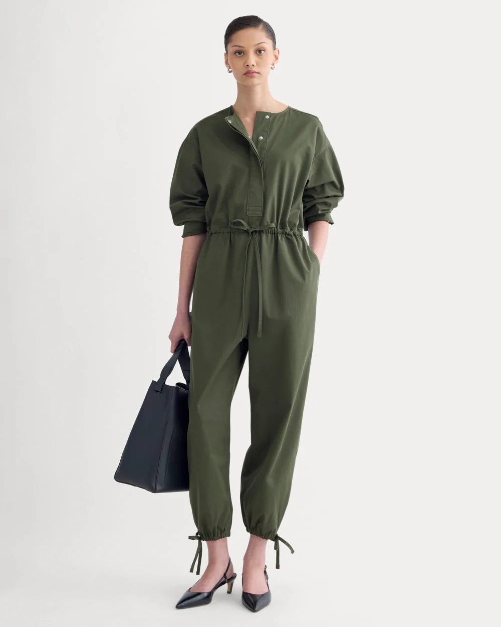 The Utility Drawstring Jumpsuit | Dark Forest