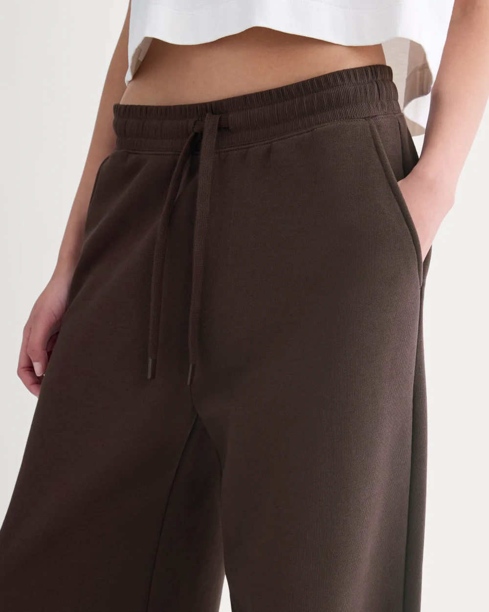 Luxe Fleece Wide-Leg Sweatpant | Dark Chocolate