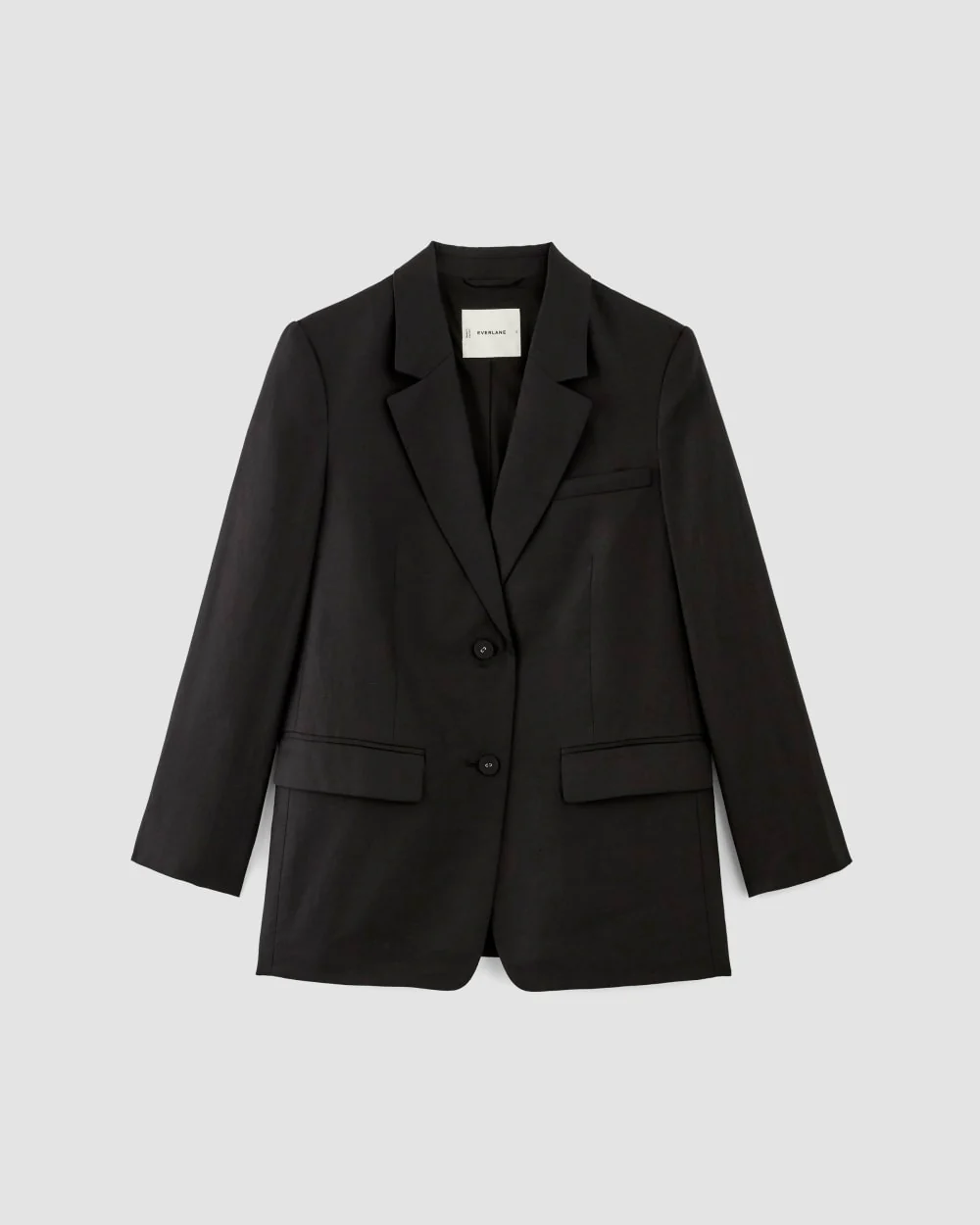 The Oversized Blazer in Linen | Black