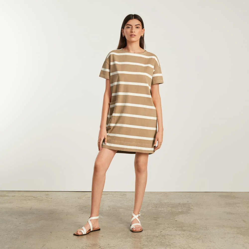 The Oversized Mariner Dress | Iced Coffee / Tan