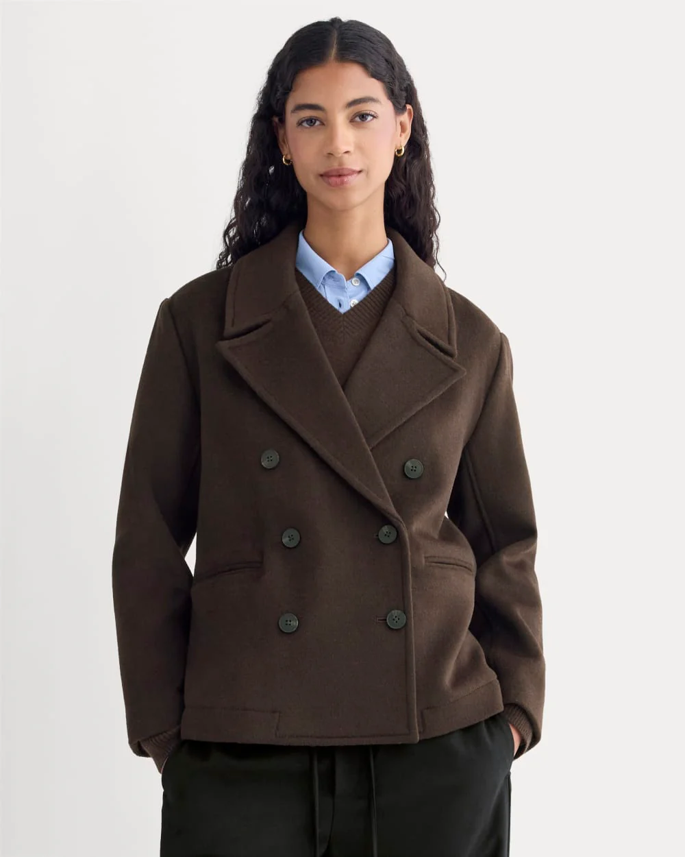 ReWool Short Peacoat | Dark Chocolate