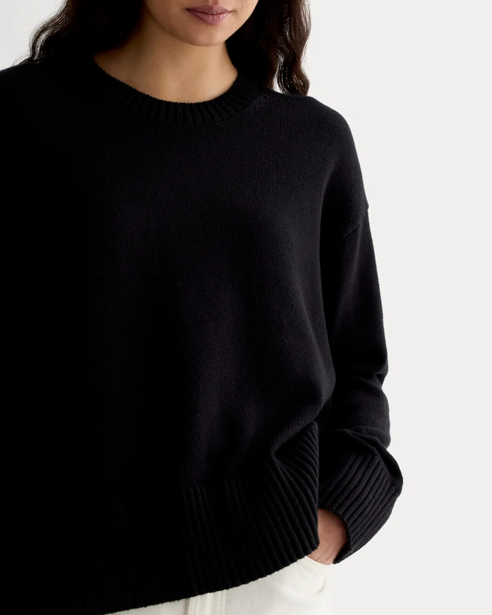 The Boxy Sweater in Everyday Cotton | Black