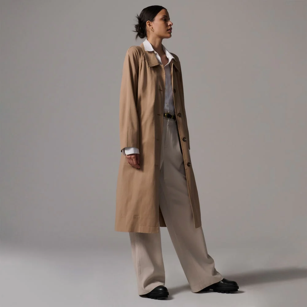 The Gathered Drape Trench | Ash Brown