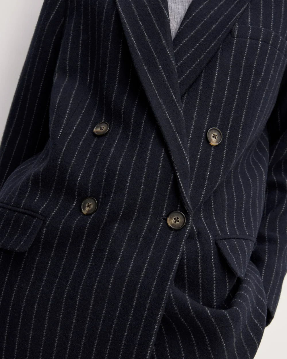 The ReWool® Double-Breasted Blazer | Navy / Bone