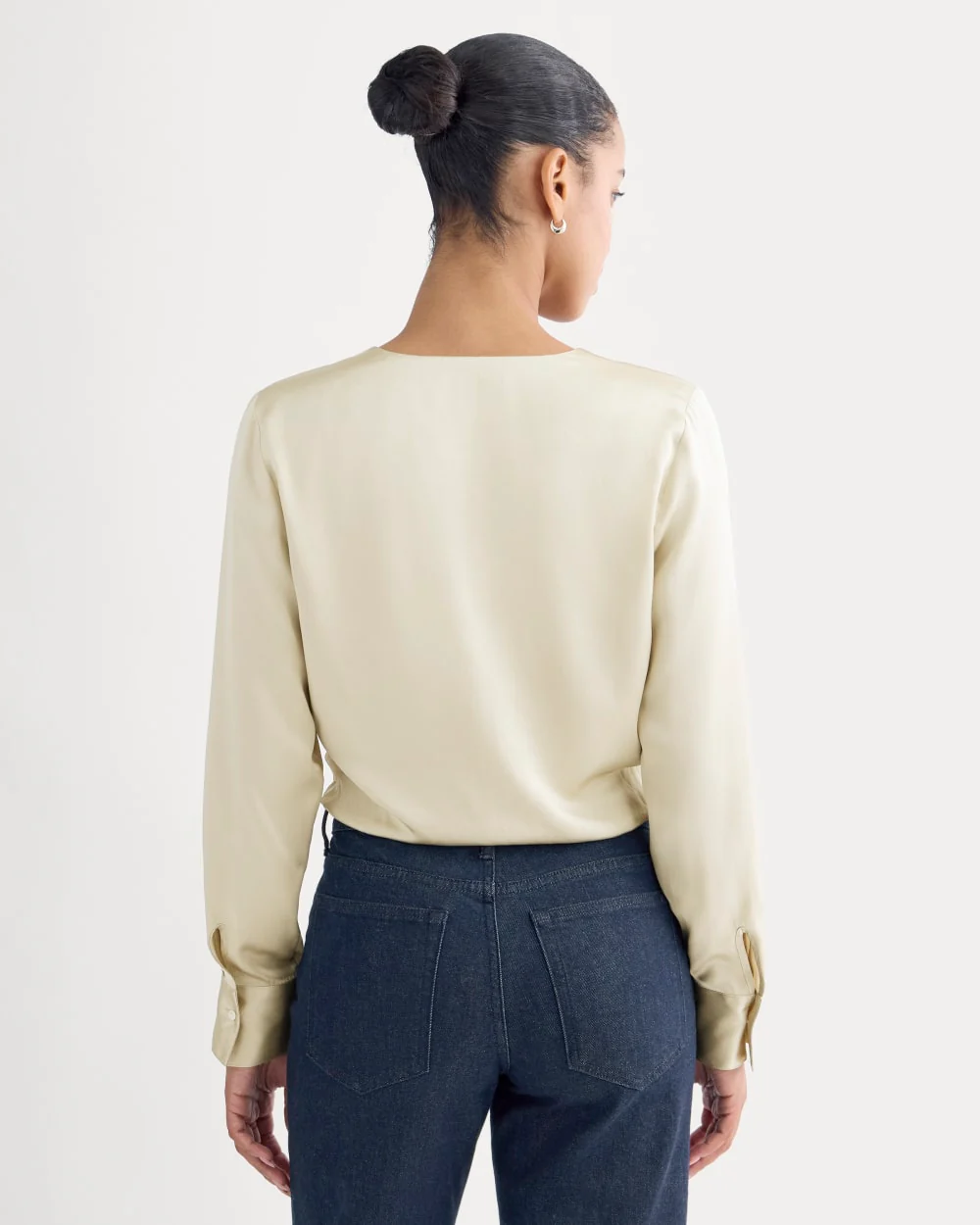 Wrap Top in Silk Charmeuse | Peyote