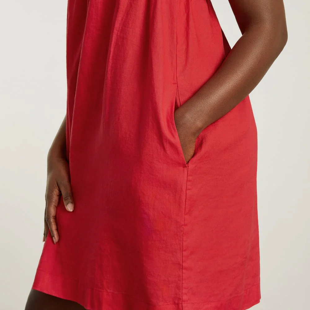 The Smocked Linen Dress | Goji Berry