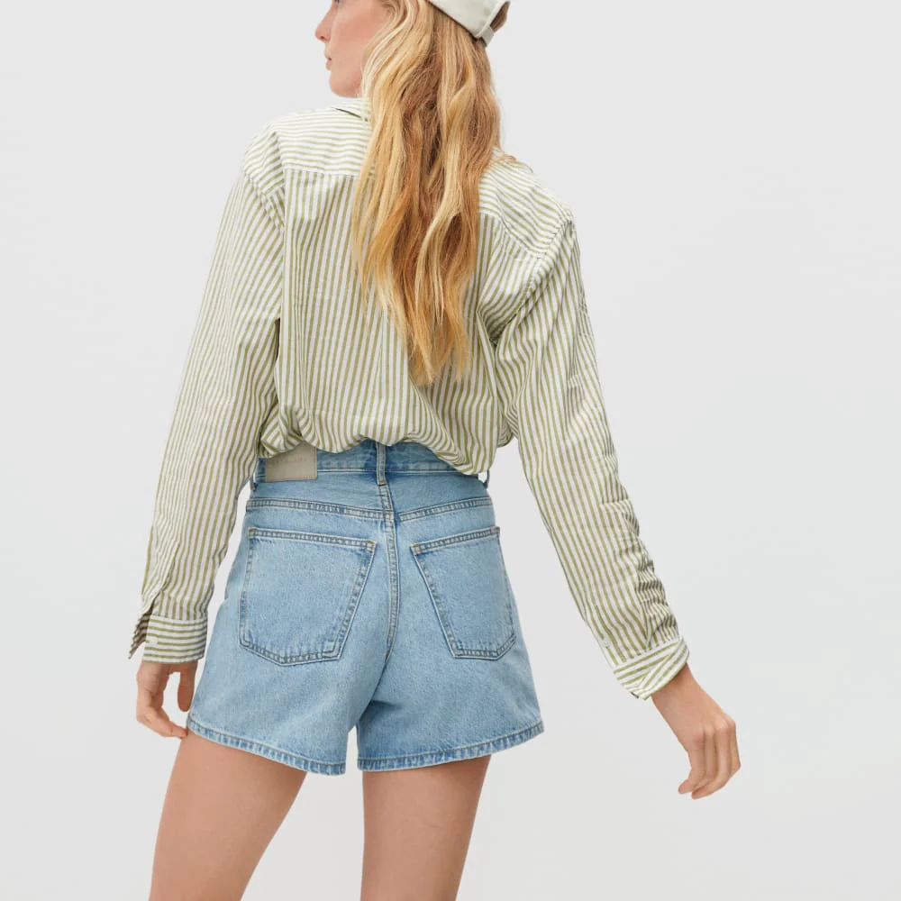 The A-Line Denim Short | Powder Blue