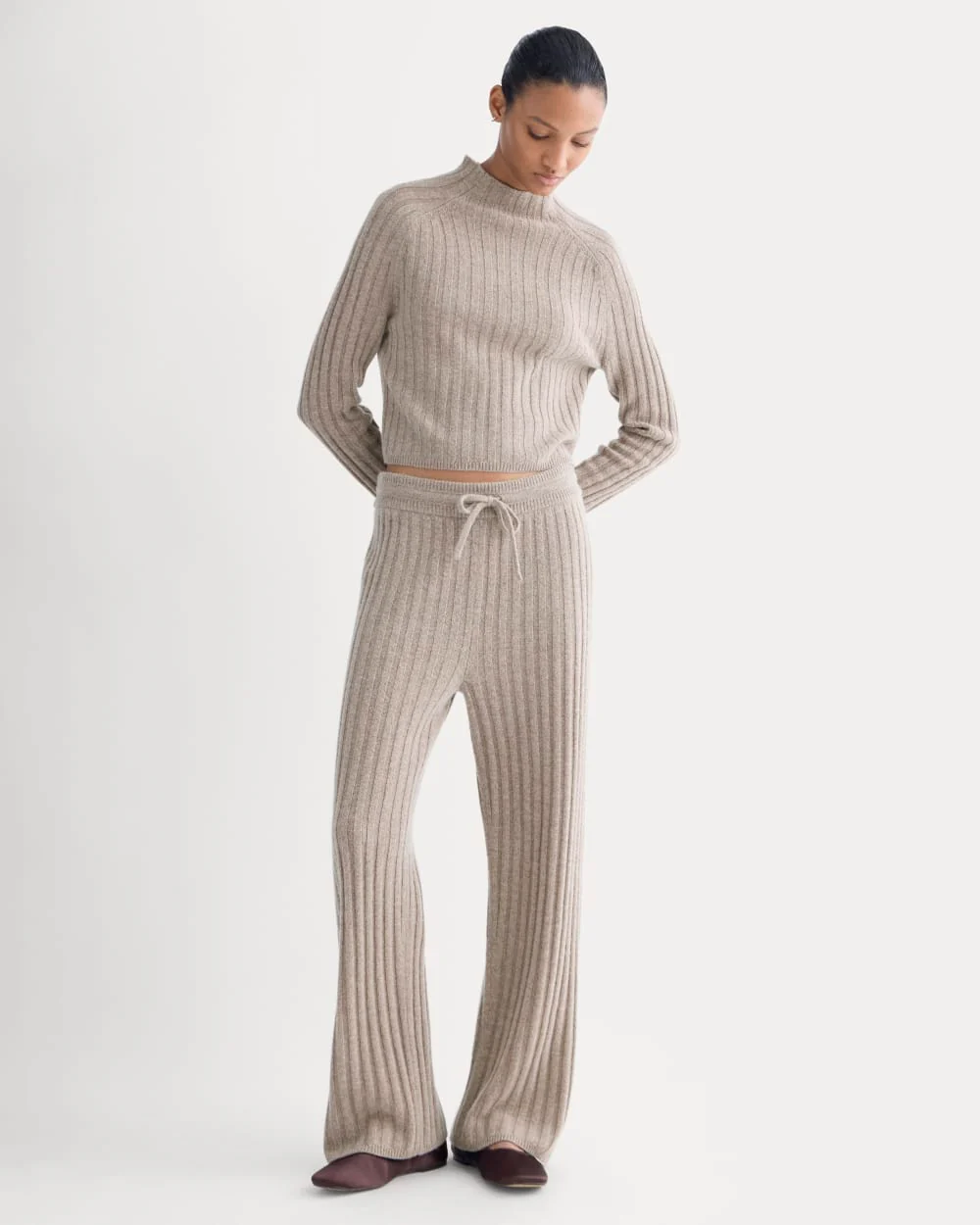 Straight-Leg Pant in Wool Cashmere | Oatmeal