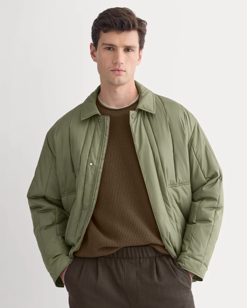 ReNew Vertical-Quilted Jacket | Lichen Green