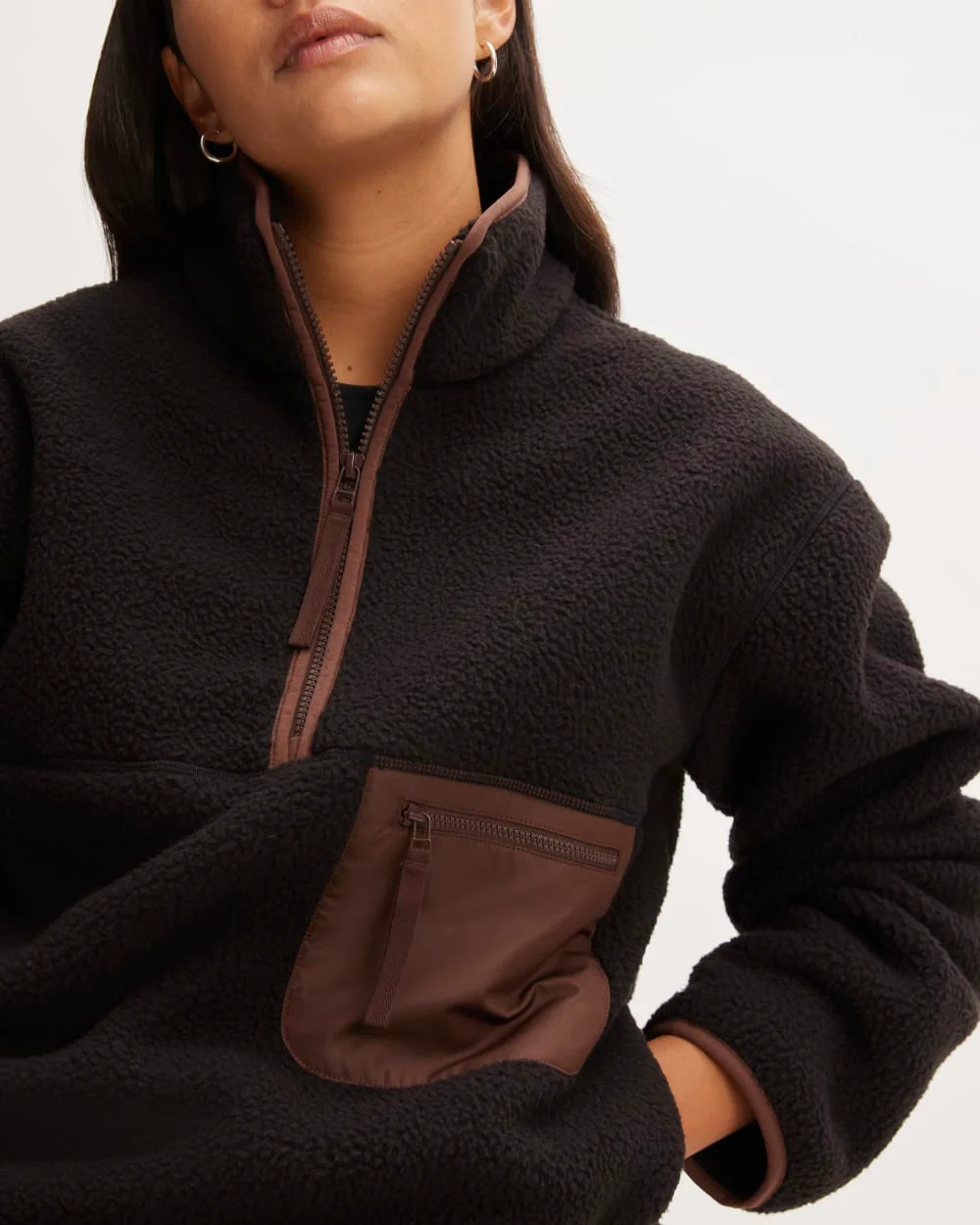 The ReNew Fleece Oversized Half-Zip | Black