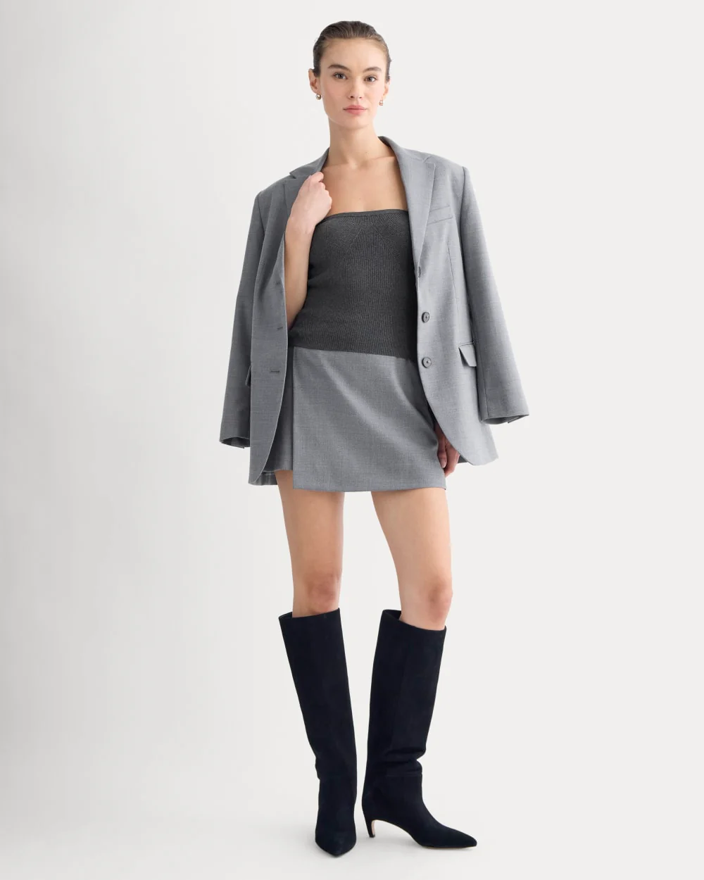 Knit Tube Top | Heathered Soot