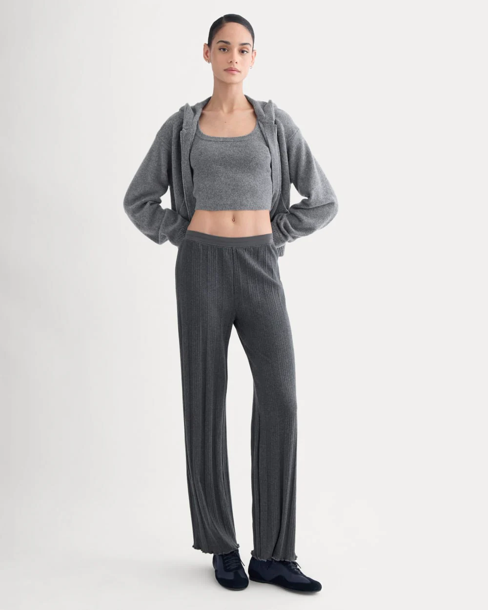 Lounge Rib Pant | Heathered Soot