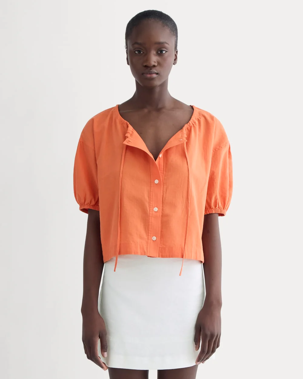 The Gauze Button-Up | Soft Orange