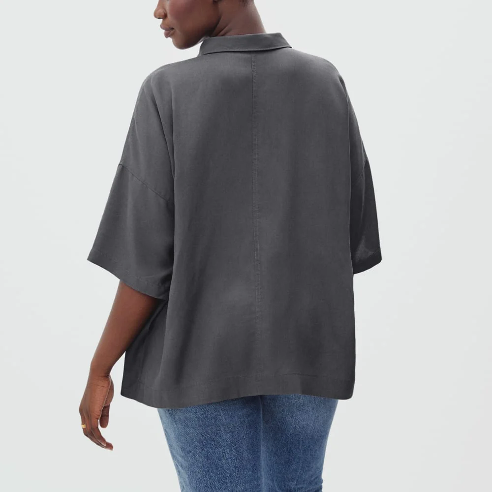 The Drapey Square Shirt | Slate Grey