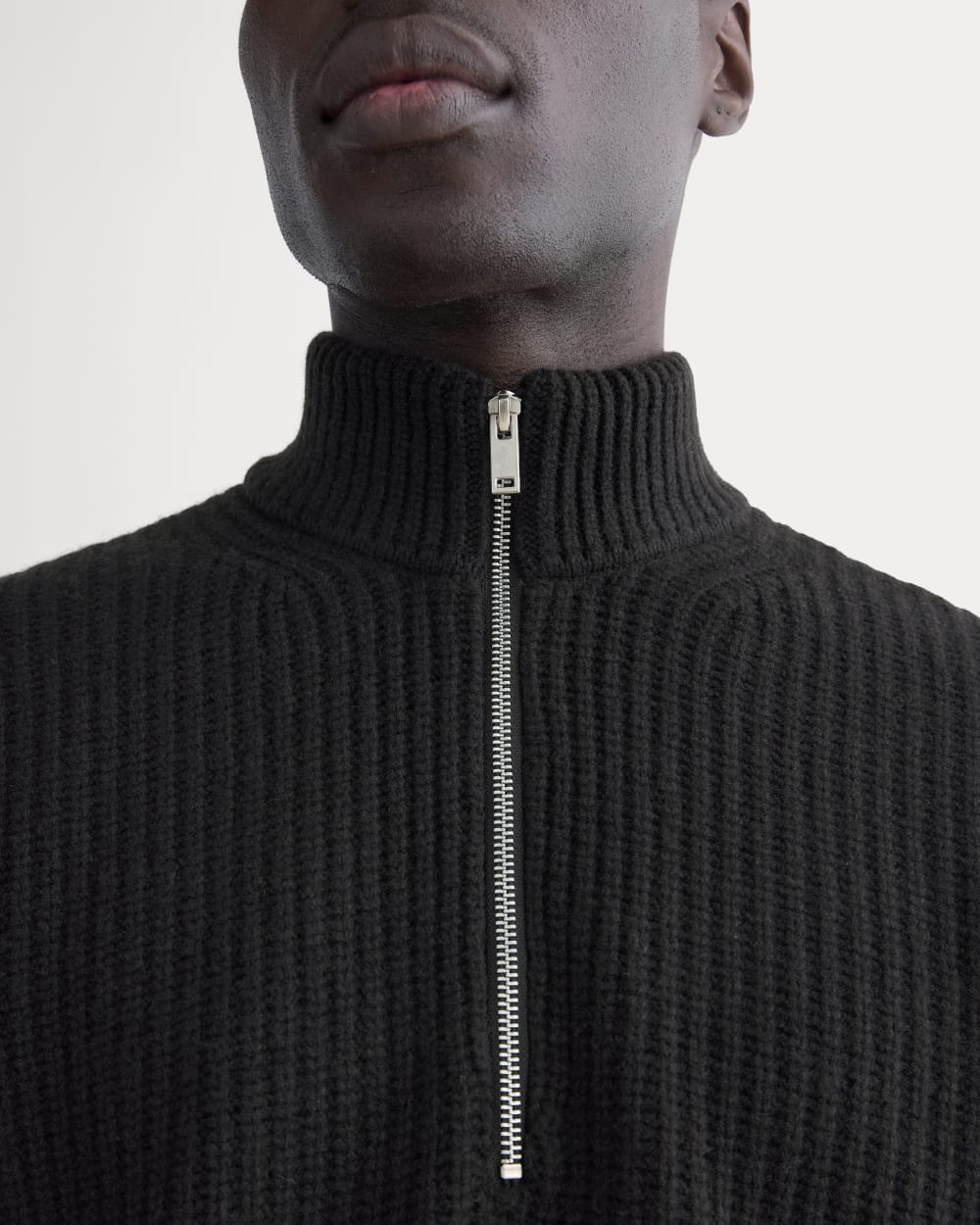 The Felted Merino Half-Zip Sweater | Black