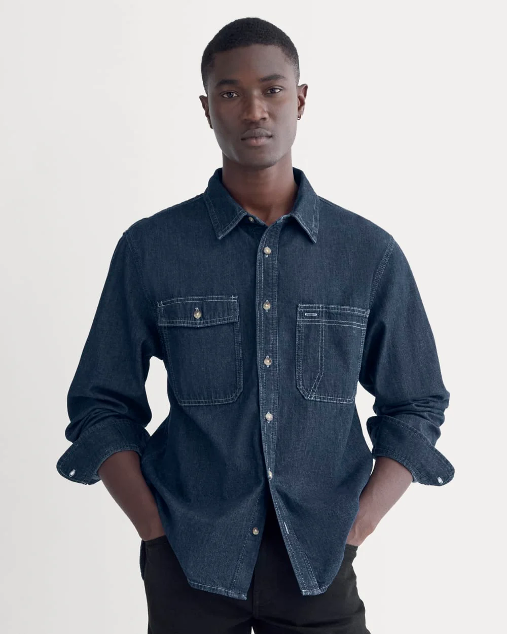 Denim Utility Shirt | Dark Indigo