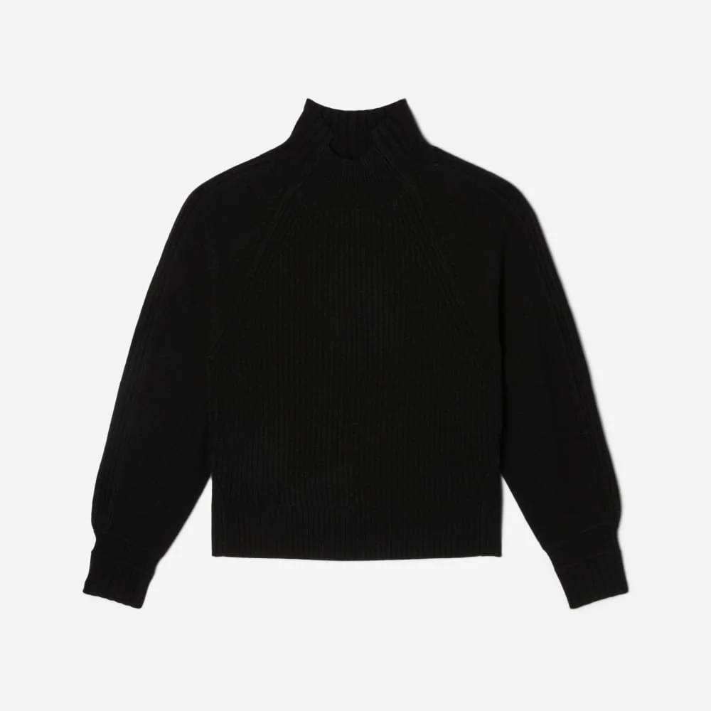 The Cashmere Ribbed Turtleneck | Black