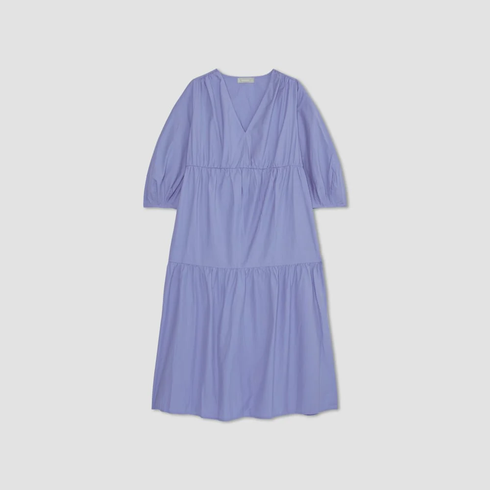 The Poplin Tiered Dress | Cornflower Blue