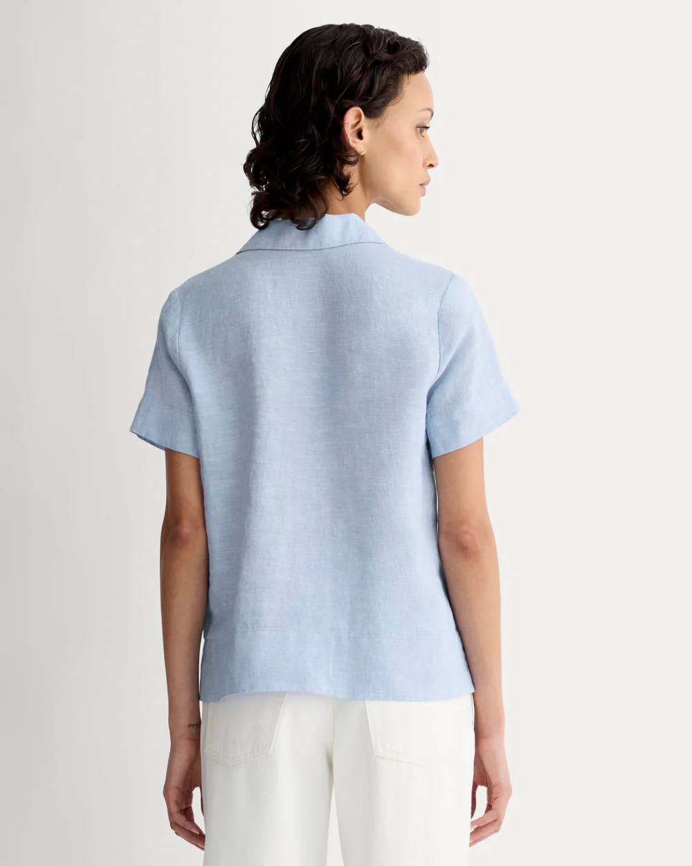 The Notch Shirt in Linen | Light Blue