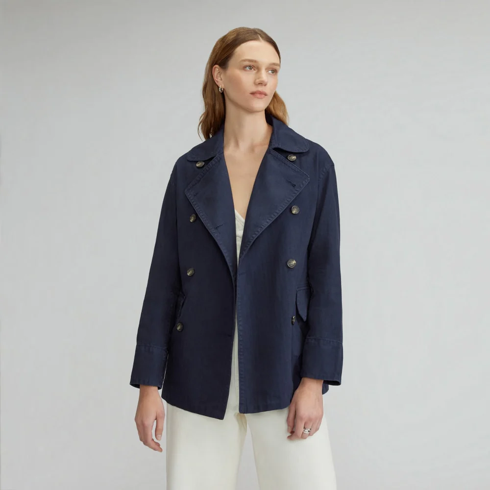 The Organic Cotton Herringbone Jacket | Navy