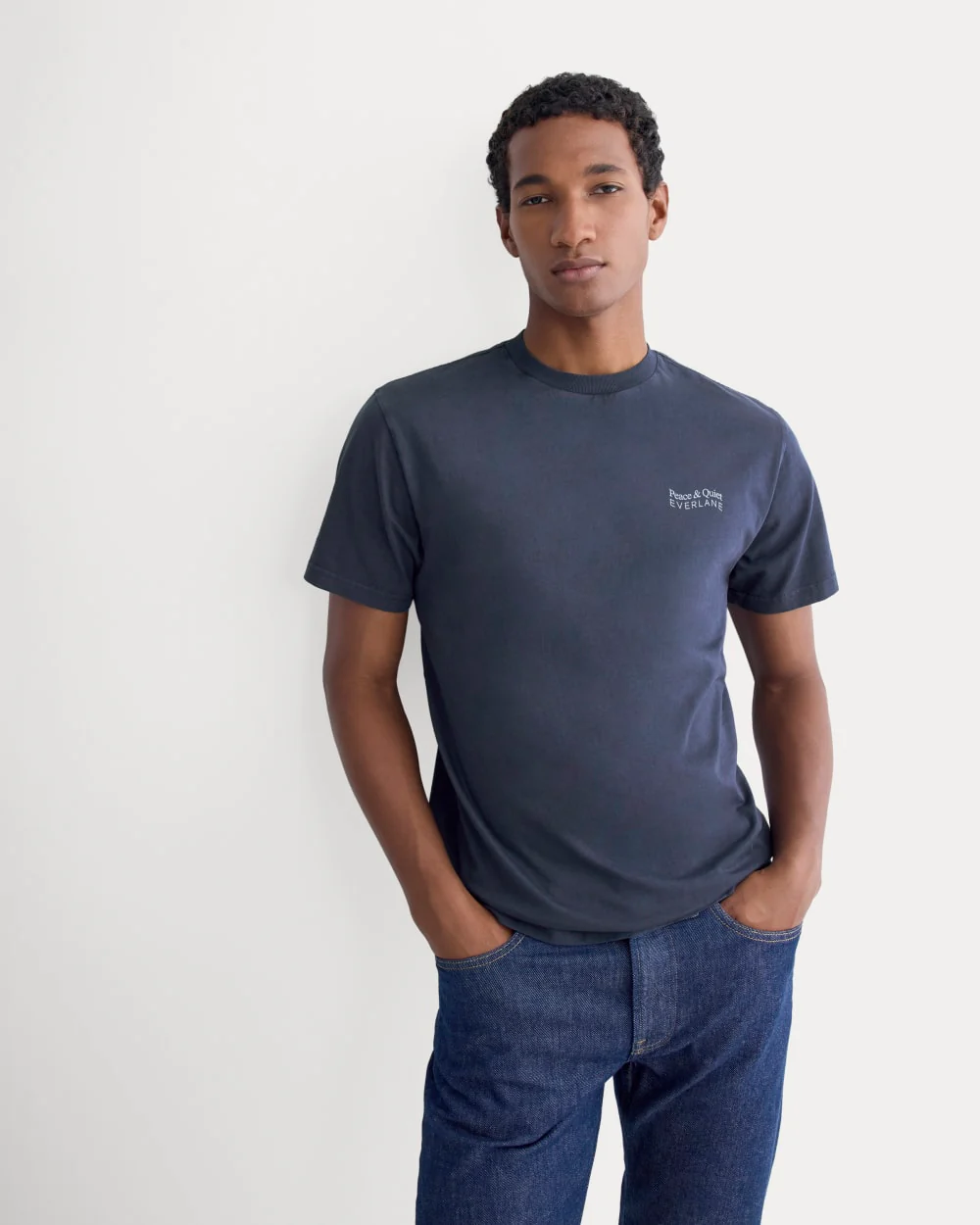 Everlane x Peace & Quiet Graphic Logo Tee |  Navy
