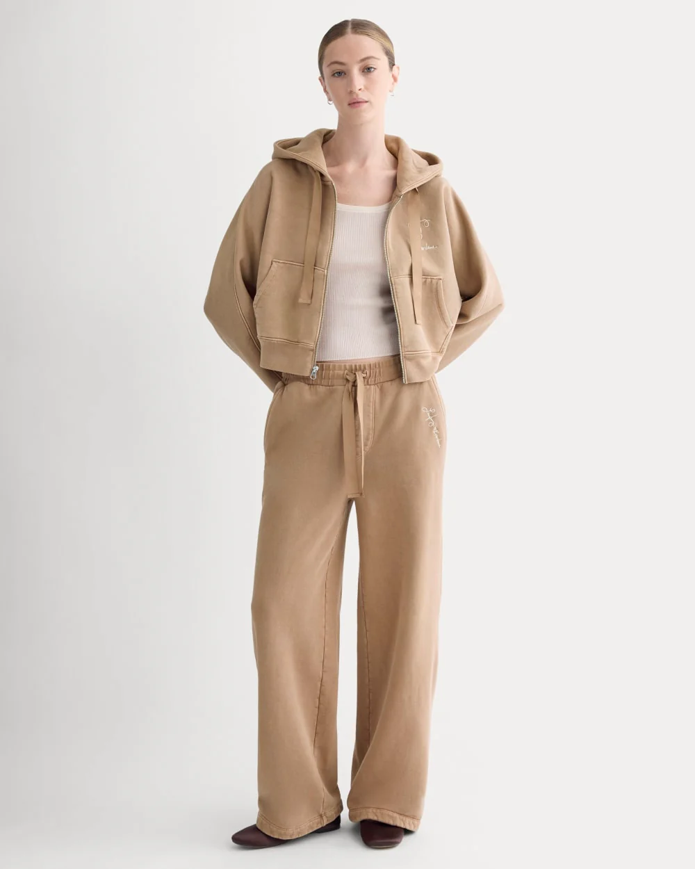 Everlane x The Laufey Foundation Cropped Full-Zip Hoodie | Weathered Clay