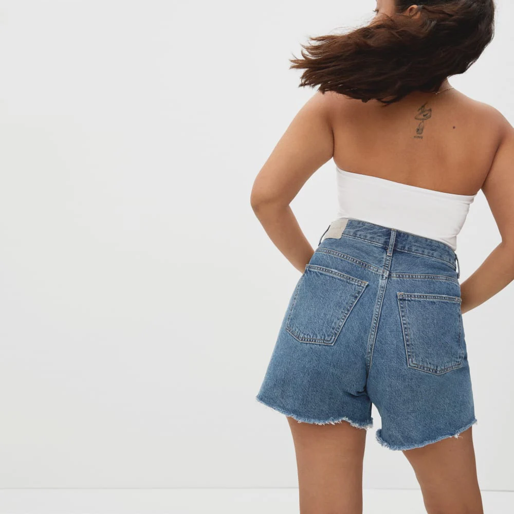 The A-Line Denim Short | Medium Indigo
