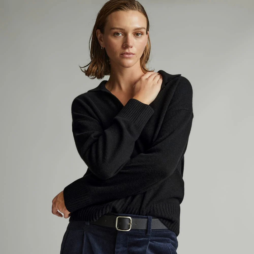 The Cashmere Polo | Black