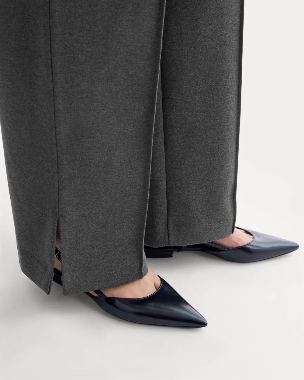 Dream Wide-Leg Trouser | Heathered Soot